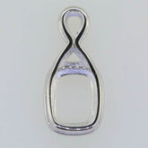 Sterling Silver Semi Mount Pendant Setting Cushion CU 9x7mm White Topa GTL20 - Syzjewelry